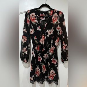 White House Black Market sheer mini dress with slip